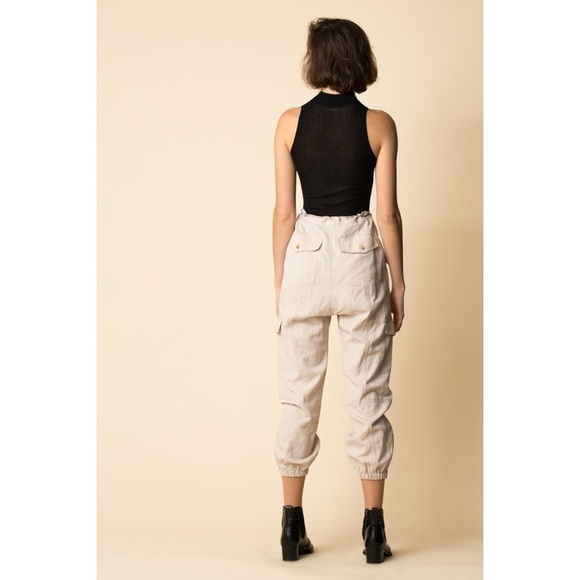 Ulla Johnson Edris Pant Cargo Pant Jogger Zip Ankle Pant in Neutral Size 4 - Picture 3 of 15